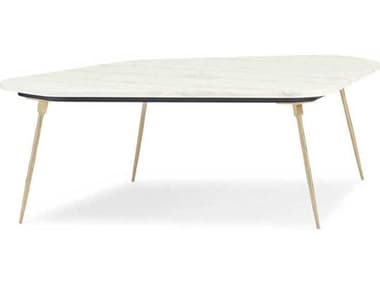 Caracole Signature Urban Geo Modern 48" Marble Brass Cocktail Table CACSIG418403