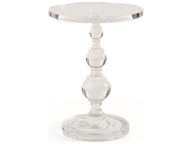Caracole Classic Acrylic Pedestal 18" Round Clear End Table CACTRAACCTAB005