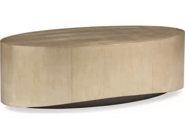 Caracole Classic Contemporary Gold Silver 56&quot; Oval Wood Pompeii Charcoal Coffee Table CACTRACOCTAB012