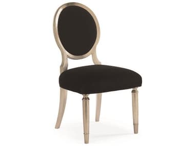 Caracole Classic Black Fabric Upholstered Side Dining Chair CACTRASIDCHA006