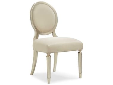 Caracole Classic May I Join You Fabric Pine Wood Silver Upholstered Side Dining Chair CACTRASIDCHA022
