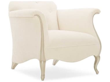 Caracole Classic Two to Tango 34" White Fabric Tufted Accent Chair CACUPH019132B