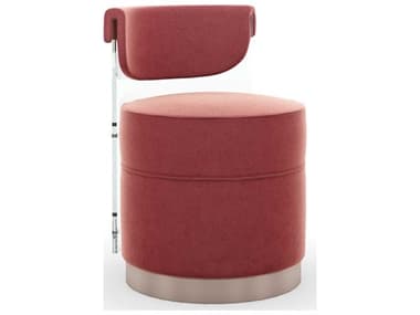 Caracole Classic Full View Swivel 18" Red Fabric Accent Chair CACUPH020034A