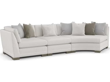 Caracole Upholstery Deep Retreat " Wide White Fabric Upholstered Sectional Sofa CACUPH021CR1ASET