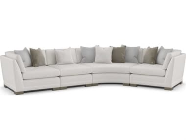 Caracole Upholstery Deep Retreat " Wide White Fabric Upholstered Sectional Sofa CACUPH021CR1ASET1