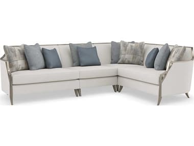 Caracole X Factor Upholstery " Wide White Fabric Upholstered Sectional Sofa CACUPH021LL2ASET