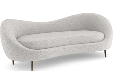 Caracole 94 Piano Black Gray Upholstered Sofa CACUPH024011A