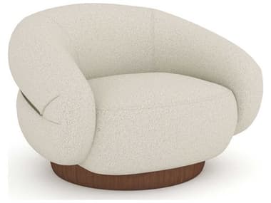 Caracole Smoosh Swivel Cream Accent Chair CACUPH024031A
