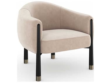 Caracole Baton Beige Velvet Accent Chair CACUPH024034C