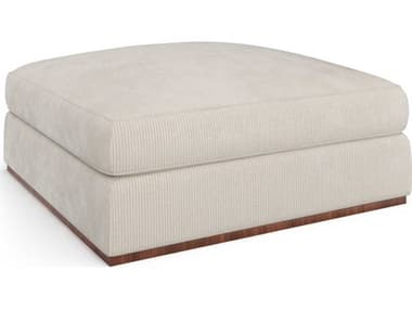 Caracole Bello Retro Walnut Cream Velvet Upholstered Ottoman CACUPH024041B
