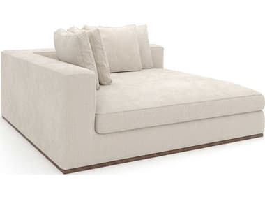 Caracole Bello Retro Walnut Cream Velvet Upholstered Chaise CACUPH024CHL1B