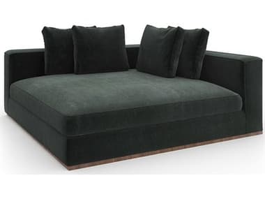 Caracole Bello Retro Walnut Green Velvet Upholstered Chaise CACUPH024CHR1A