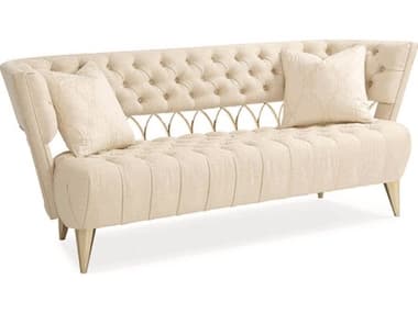 Caracole Classic Pure Ivory / Auric Tufted Sofa CACUPH417111A