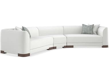 Caracole Upholstery Lounge Around " Wide White Fabric Upholstered Sectional Sofa CACUPH421LL1ASET