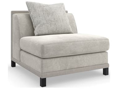Caracole Upholstery Tuxedo 34" Gray Fabric Armless Chair CACUPH423AS1B