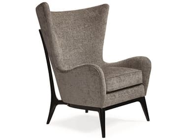Caracole Classic Grey / Almost Black Mid-Century Wingback Accent Chair CACUPHCHALOU34B