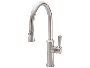 California Faucets Davoli Pull-Down Kitchen Faucet with Button Sprayer - Low Arc Spout with 33 Series handle CAFK1010233
