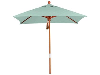 California Umbrella Custom Grove Series 6 Foot Square Market Wood Umbrella with Push Lift System CAMARE604NONSTOCK