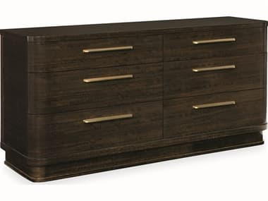 Caracole Streamline Art Deco 65" Wide 6-Drawers Brown Double Dresser CAMM023417011