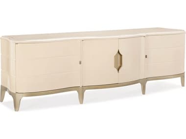 Caracole Compositions Adela Washed White/ Blush Taupe 91''W x 24''D Rectangular Media Cabinet CASC011016531