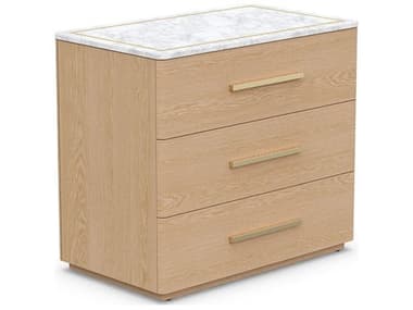 Case &amp; Canvas Angelo 3-Drawers Oak Wood Nightstand CCAANGNSW02