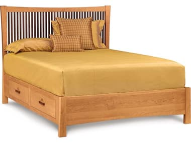 Copeland Berkeley Brown Cherry Wood Queen Platform Bed CF1BER12STOR