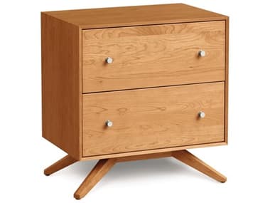 Copeland Astrid 2-Drawers Natural Cherry Wood Nightstand CF2ASTC22