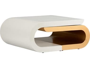 Chelsea House Bradshaw Orrell Rectangular White Gold Paper Clip Coffee Table CH370193