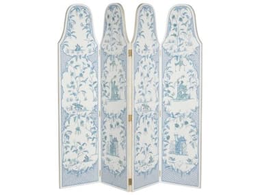 Chelsea House Bagatelle Blue White 4-Panel Screen CH370200