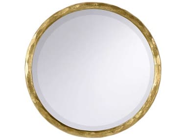 Chelsea House Margaret Fisher Hand Hammered Margaret Fisher Gold Round Wall Mirror CH370291