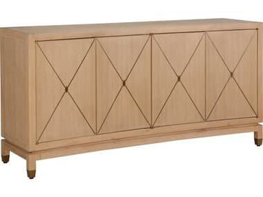 Chelsea House Jamie Merida Rectangular Wood Oak Coffee Bronze Brentwood Console Table CH370395