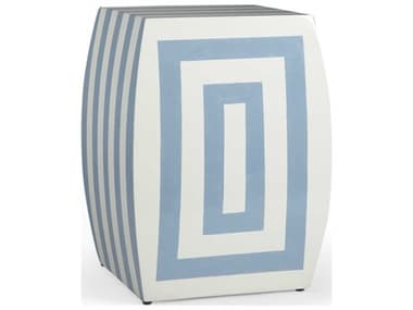 Chelsea House 15" Blue White Accent Stool CH380019