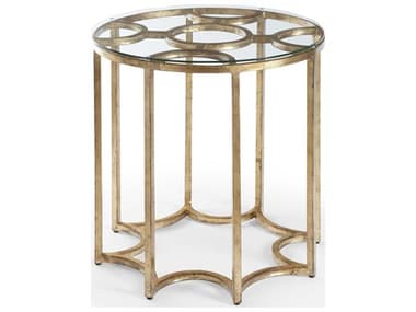 Chelsea House Round Glass Gold End Table CH380140