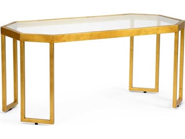Chelsea House Louisville 40" Octagon Glass Gold Cocktail Table CH382746