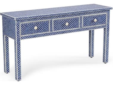 Chelsea House New London 56" Rectangular Wood Blue White Console - CH383001