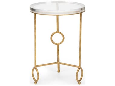 Chelsea House Bradshaw Orrell Yonkers 15" Round Gold Clear Side Table - Acrylic CH383178