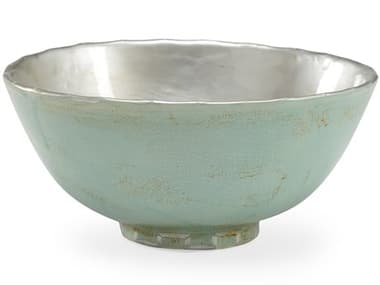 Chelsea House Antique Mint Green / Silver Glaze Ring Decorative Bowl CH383200