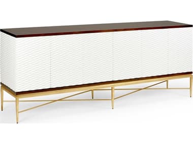 Chelsea House James 84" Solid Wood White Brown Gold Sideboard CH383955