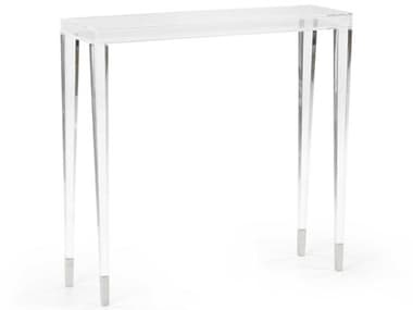 Chelsea House 75&quot; Rectangular Acrylic Clear Polished Nickel Console Table CH384407