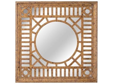 Chelsea House Fret Old World Gold / Plain 36'' Square Wall Mirror CH384493