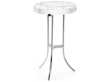 Chelsea House Ragsdale Acrylic Round Clear Silver Side Table CH384644