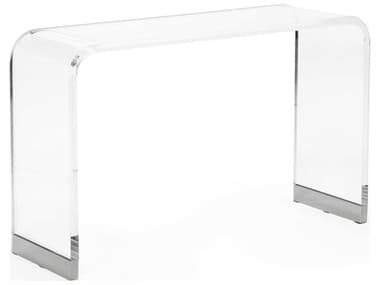 Chelsea House Waterfall 45" Rectangular Acrylic Clear Console - Nickel CH384789