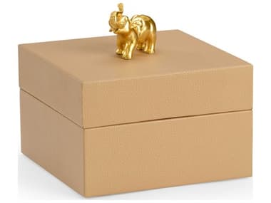 Chelsea House Pam Cain Elephant Handle Box - Tan CH384880