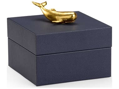 Chelsea House Pam Cain William Whale Box - Navy CH384883