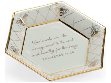 Chelsea House Shayla Copas Honeycomb Bee Verse Plate - Frostworks CH384942