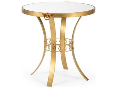 Chelsea House Shayla Copas Bauer 30" Round Mirror Side Table - Gold CH384950