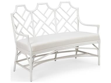 Chelsea House 52" White Fabric Upholstered Accent Bench CH384978