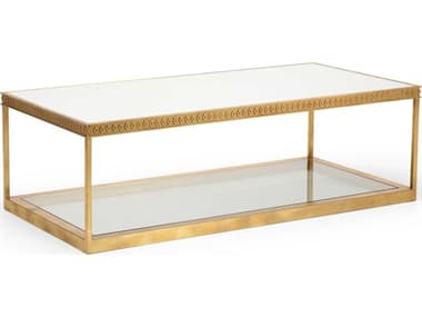 Chelsea House Shayla Copas Rectangular Mirror Gold Coffee Table CH384988