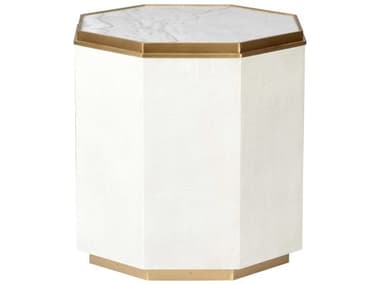 Chelsea House Bradshaw Orrell Bunching 20" Octagon Marble White Cocktail Table - Ivory CH385141