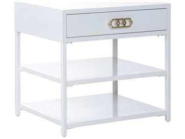 Chelsea House Shayla Copas Tiffany 28" Rectangular Wood White Gold Side Table - CH385279